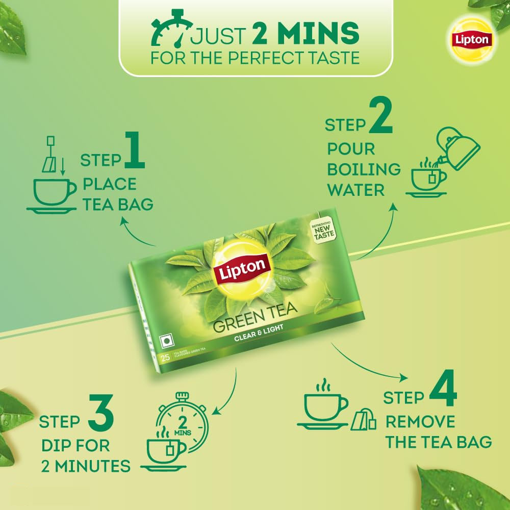 Lipton Green Tea Bag Pure &amp; Light (25 Pcs)