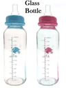 Alpha Baby Feeding Bottle with Soft Silicone Nipple 240ml (Glass) - Pink 