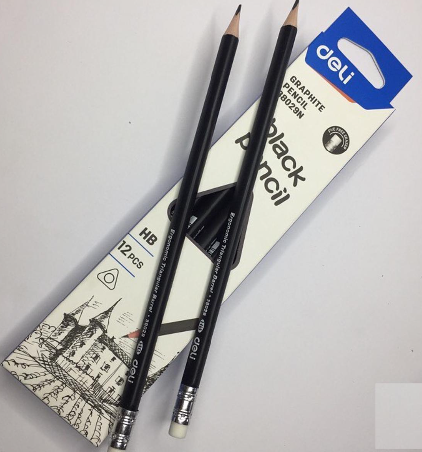 Deli Black Graphite Pencil (HB) 1 pcs