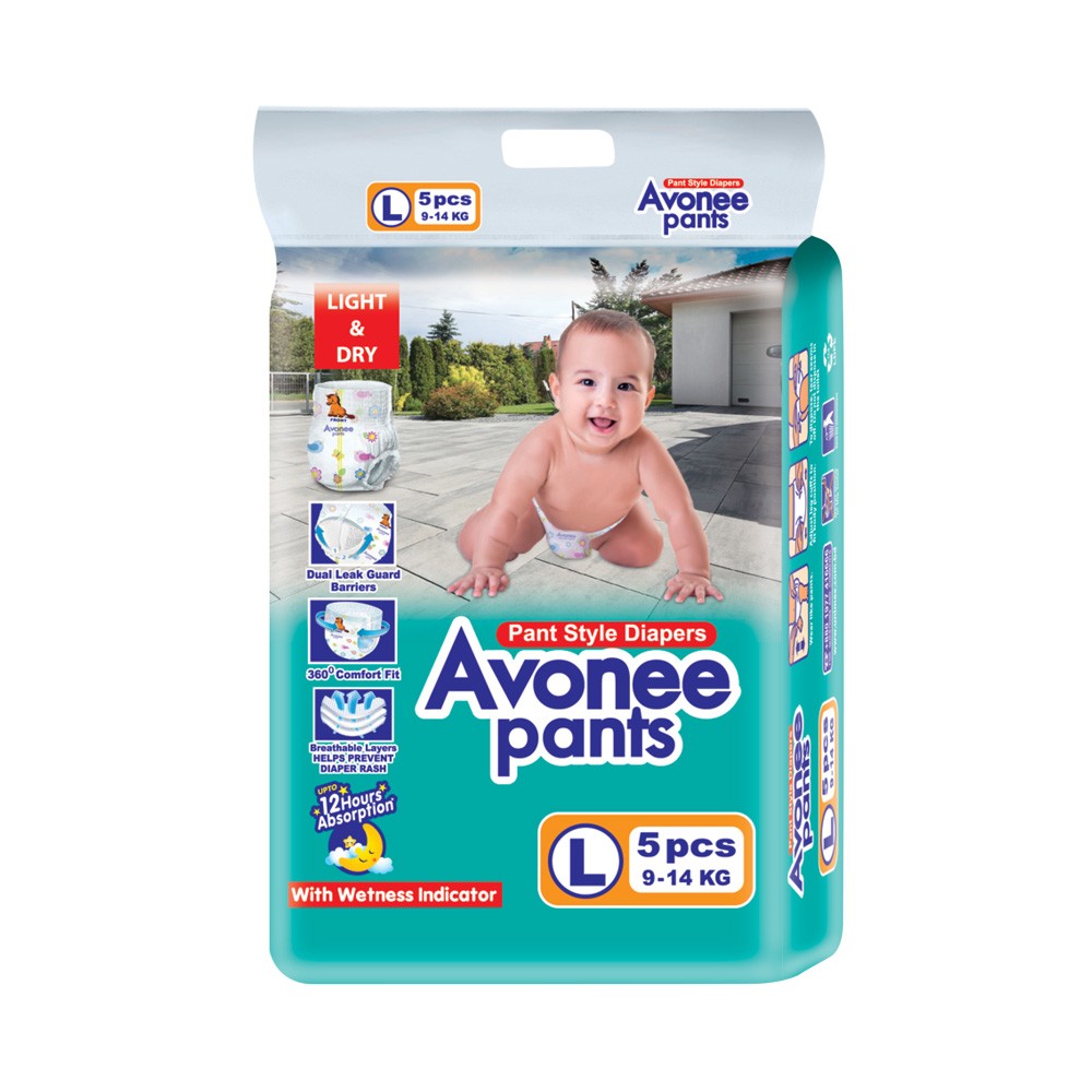 Avonee Baby Diaper Pants L Size 9-14 kg 5 pcs