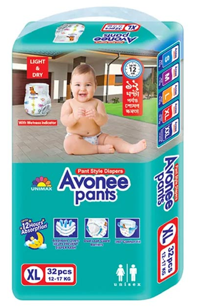 Avonee Pant Diaper XL Size 12 -17 kg 32 pcs