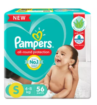 Pampers All round Protection Pants Diapers S (4-8 kg) 56 pcs