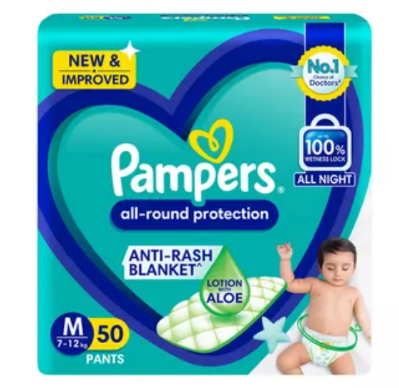 Pampers All round Protection Pants Diapers M (7-12 kg) 50 pcs