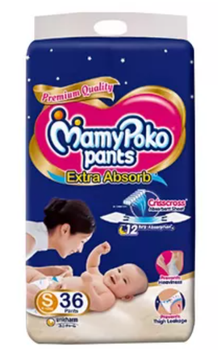 MamyPoko Pants Diaper Extra Absorb Pant S (4-8 kg) 36 pcs