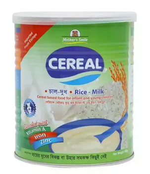 Mother's Smile Cereal Rice &amp; Milk Tin 400 gm