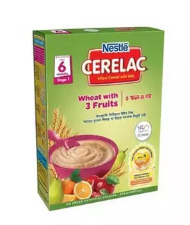 Cerelac 1 Wheat & 3 Fruits Baby Food (6 M+) 180 gm