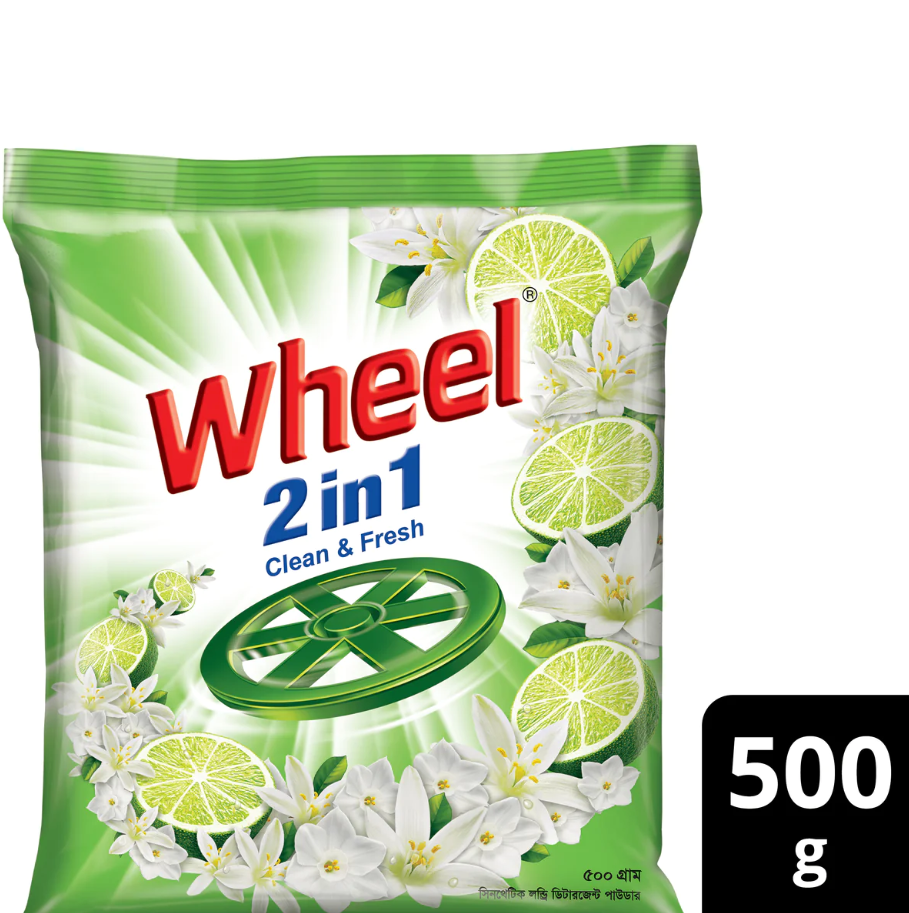 Wheel Washing Powder 2 in 1 Clean &amp; Fresh 500 gm