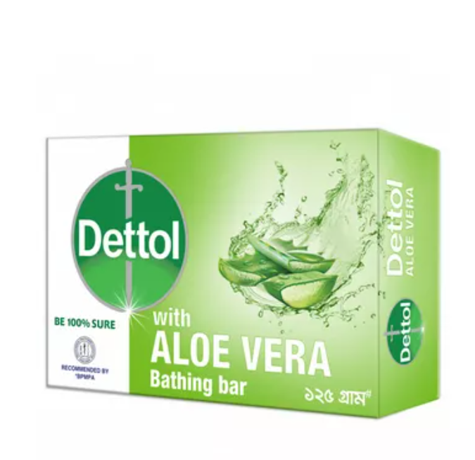 Dettol Bathing Soap Bar Aloe Vera 125 gm