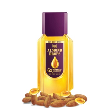 Bajaj Almond Drops Hair Oil 6X Vitamin E Nourishment 200 ml