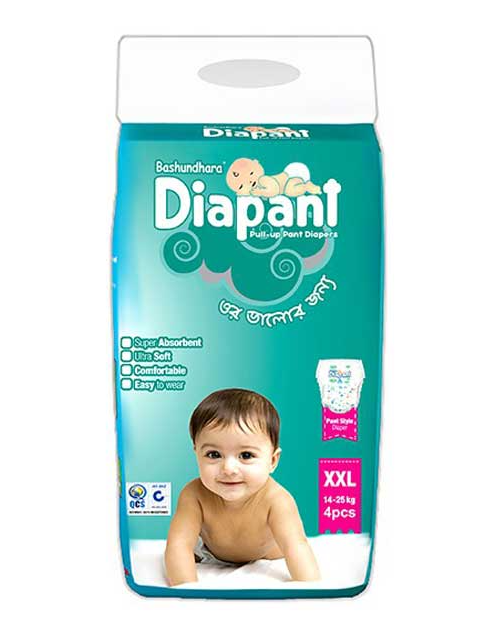 Bashundhara Diapant Baby Diaper XXL (14-25 kg) 4 pcs