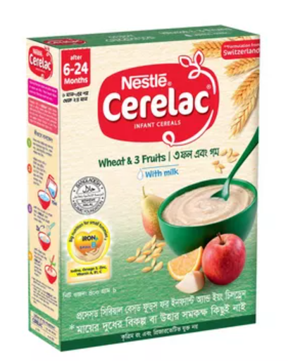 Cerelac wheat &amp; 3 fruits 6-24 months 350 gm