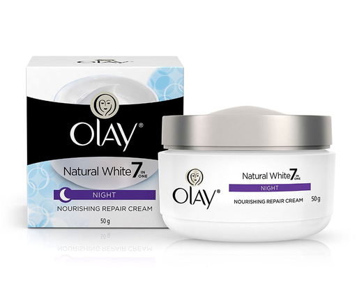 Olay Natural White 7 In 1 Night Nourishing Repair Cream 50 Gm (Indian)